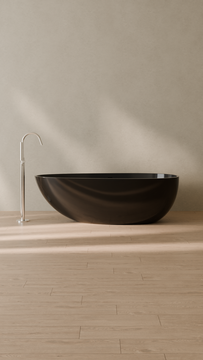Badeloft details portrait 2026 | BW-01-L | Black | Bathtub_Glossy_Black__Camera_Angle_1.png