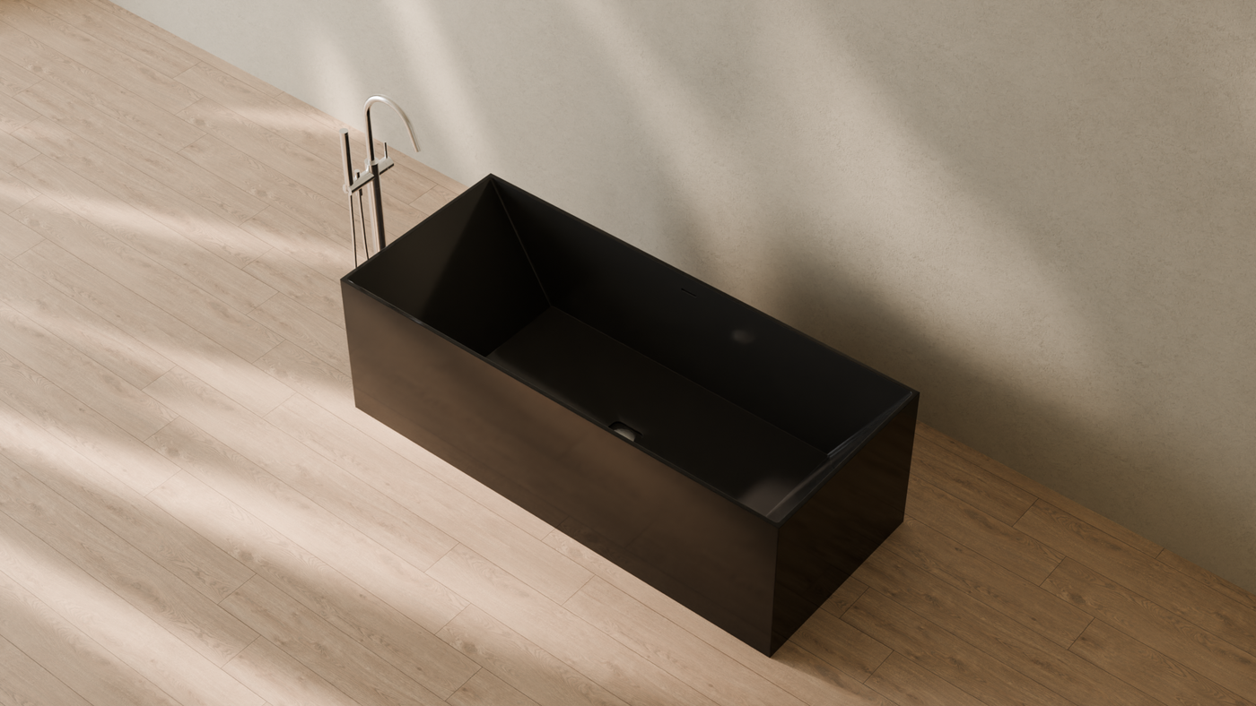 Badeloft render 2026 | BW-07 | Black | Bathtub_Glossy_Black__Camera_Angle_2.png โ in the bathroom