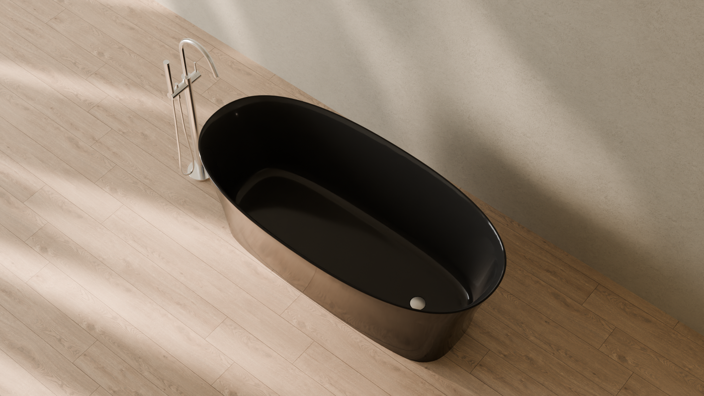 Badeloft render 2026 | BW-12 | Black | Bathtub_Glossy_Black__Camera_Angle_2.png โ in the bathroom