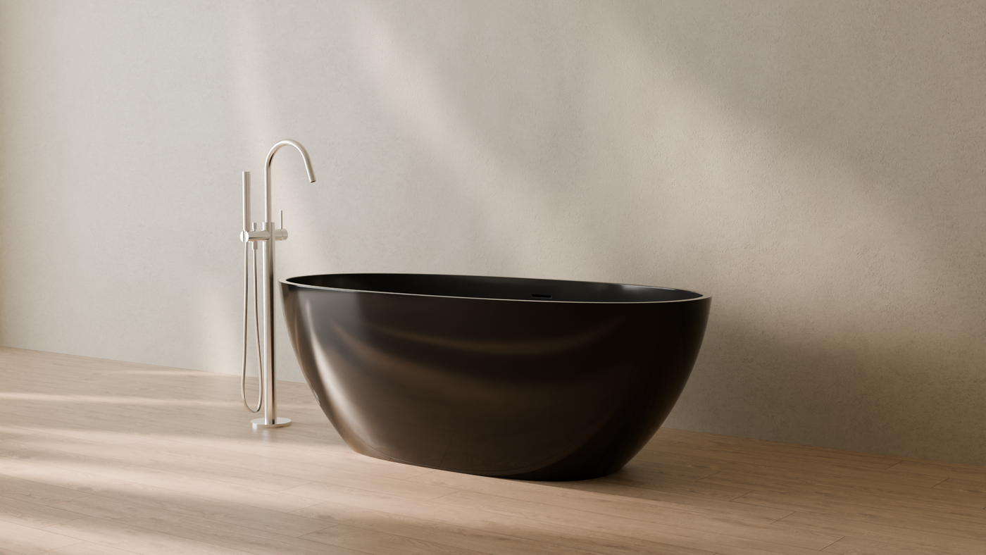 Badeloft render 2026 | BW-10-M | Black | Bathtub_Glossy_Black__Camera_Angle_3.png โ in the bathroom