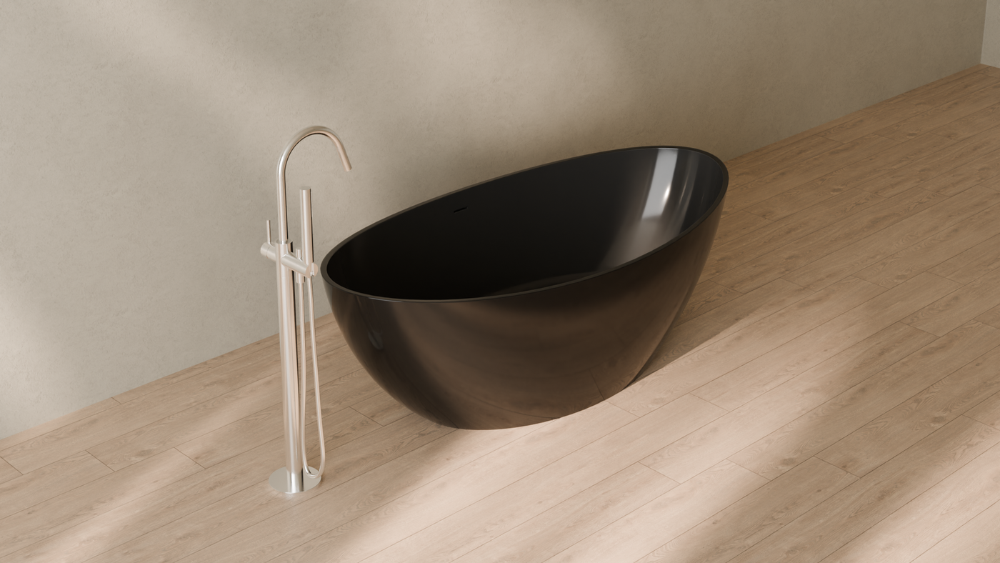 Badeloft render 2026 | BW-03-M | Black | Bathtub_Glossy_Black__Camera_Angle_4.png โ in the bathroom