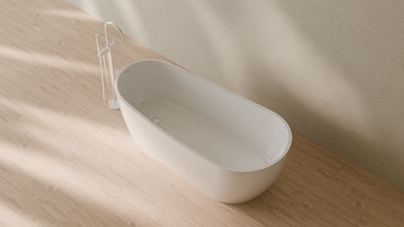 Badeloft render 2026 | BW-09 | White | Bathtub_Glossy_White__Camera_Angle_2.png โ in the bathroom