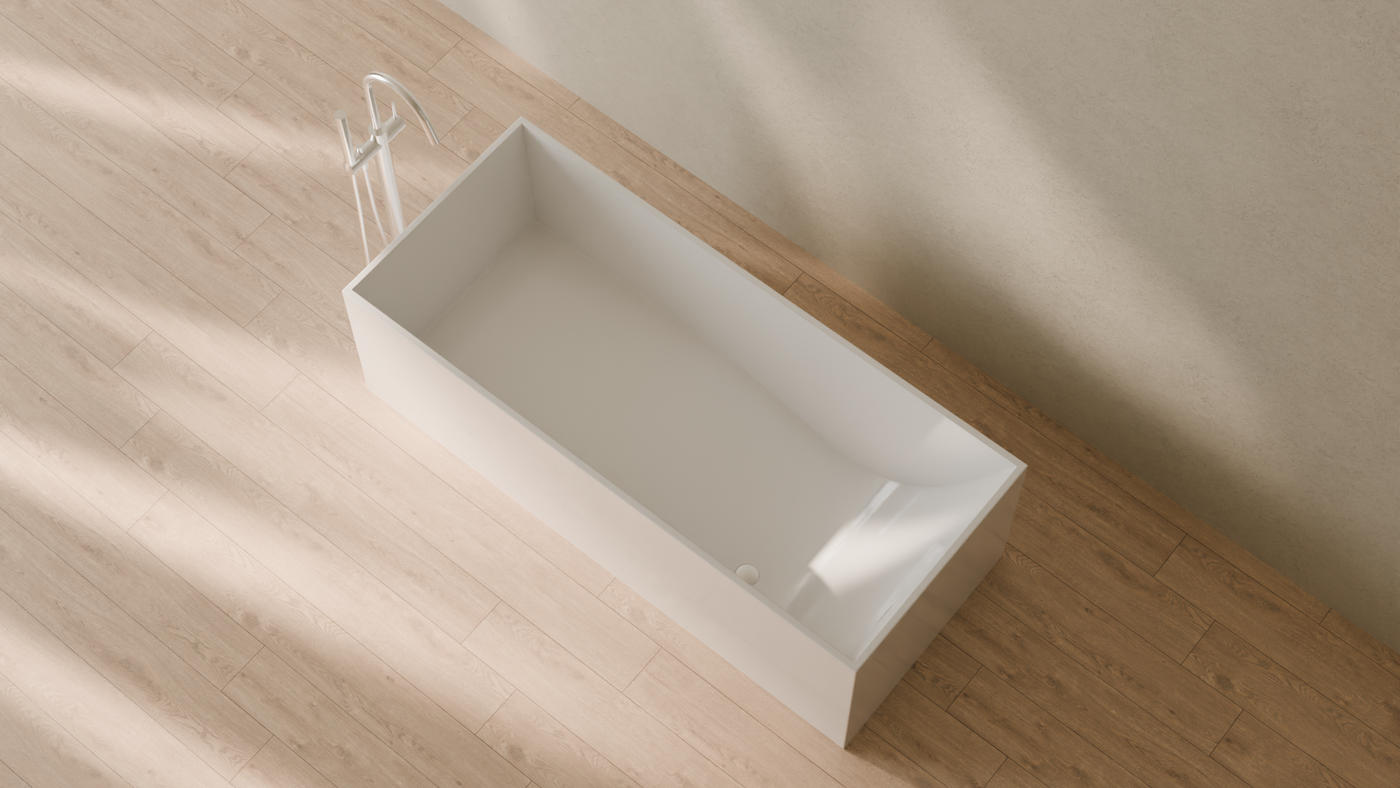 Badeloft render 2026 | BW-06-XL | White | Bathtub_Glossy_White__Camera_Angle_2.png โ in the bathroom