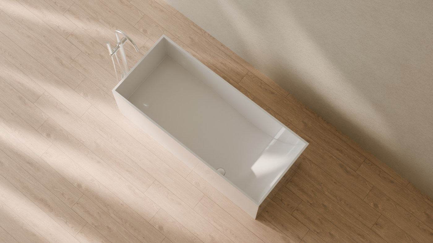 Badeloft render 2026 | BW-06-L | White | Bathtub_Glossy_White__Camera_Angle_2.png โ in the bathroom