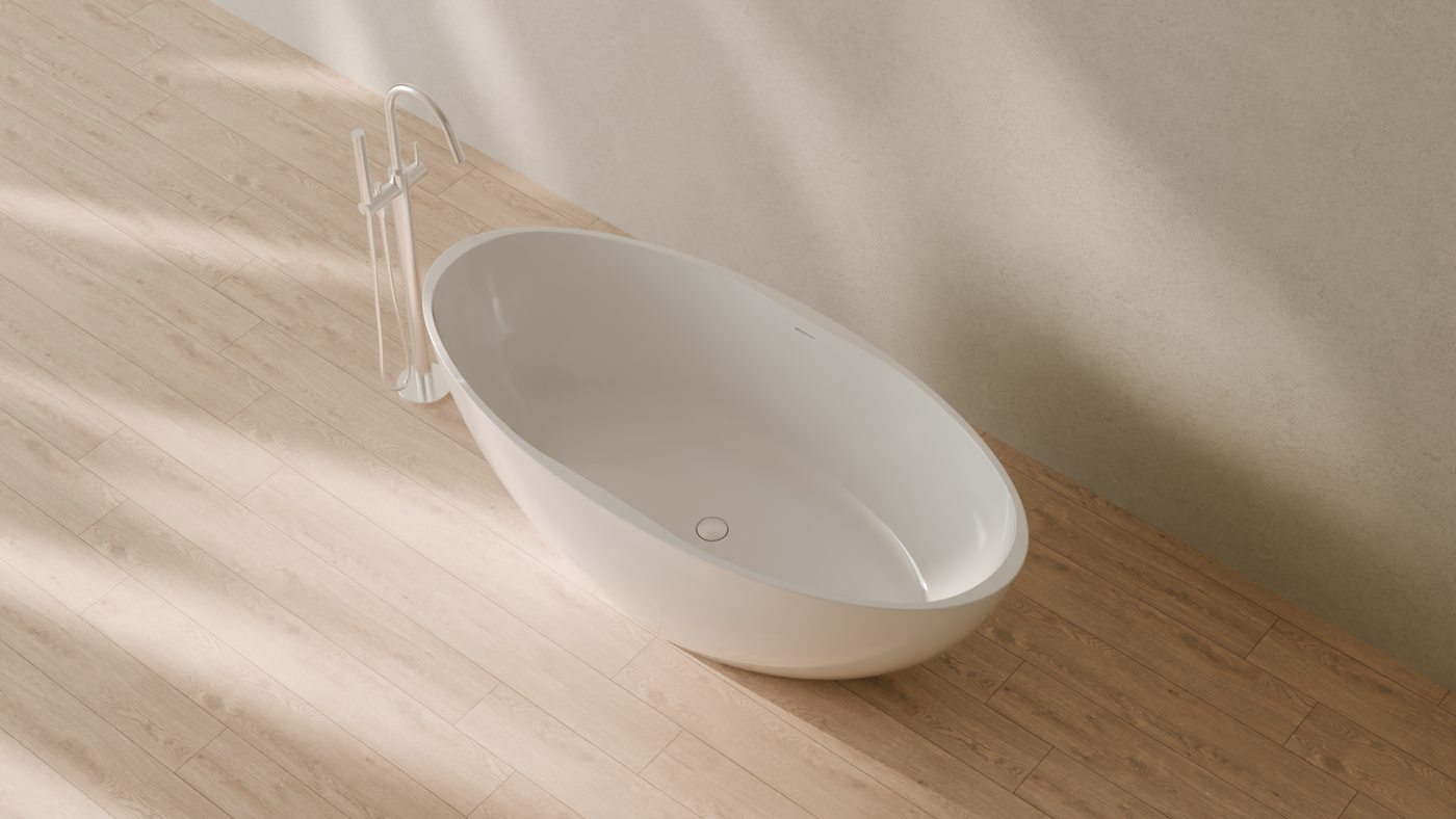 Badeloft render 2026 | BW-04-XL | White | Bathtub_Glossy_White__Camera_Angle_2.png โ in the bathroom