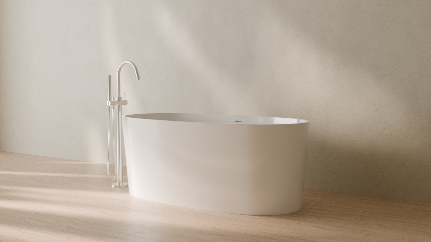 Badeloft render 2026 | BW-08 | White | Bathtub_Glossy_White__Camera_Angle_3.png โ in the bathroom