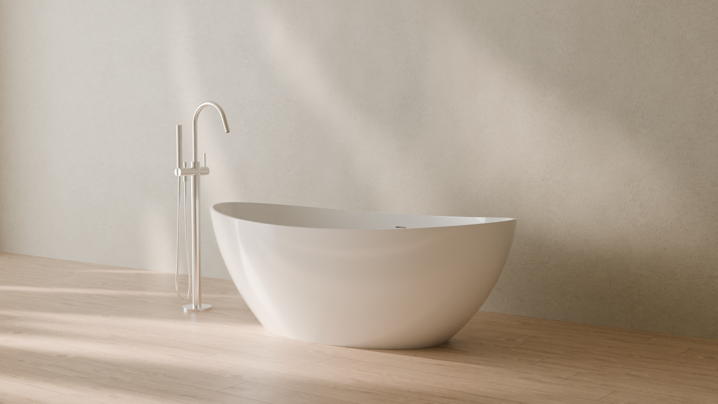 Badeloft render 2026 | BW-03-M | White | Bathtub_Glossy_White__Camera_Angle_3.png โ in the bathroom