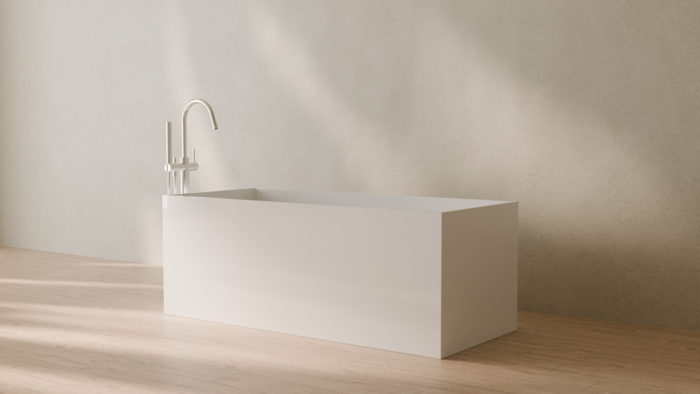 Badeloft render 2026 | BW-06-L | White | Bathtub_Glossy_White__Camera_Angle_3.png โ in the bathroom