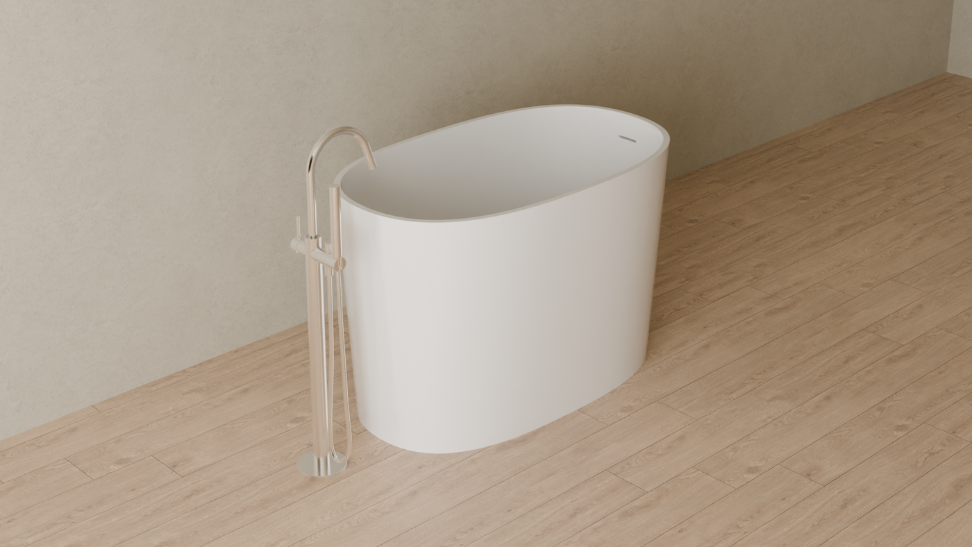 Badeloft render 2026 | BW-08-S | White | Bathtub_Glossy_White__Camera_Angle_4.png โ in the bathroom