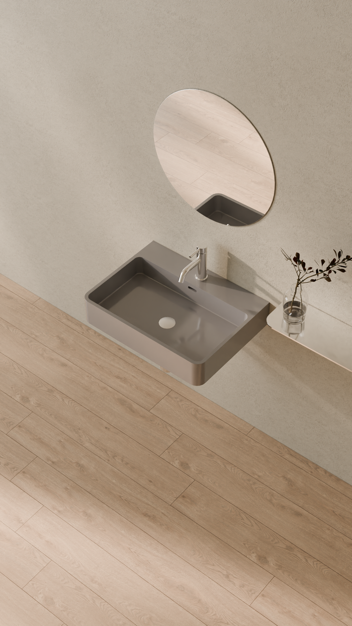 Badeloft details portrait 2026 | WT-01-M | Grey | Sink_Glossy_Grey__Camera_Angle_2.png