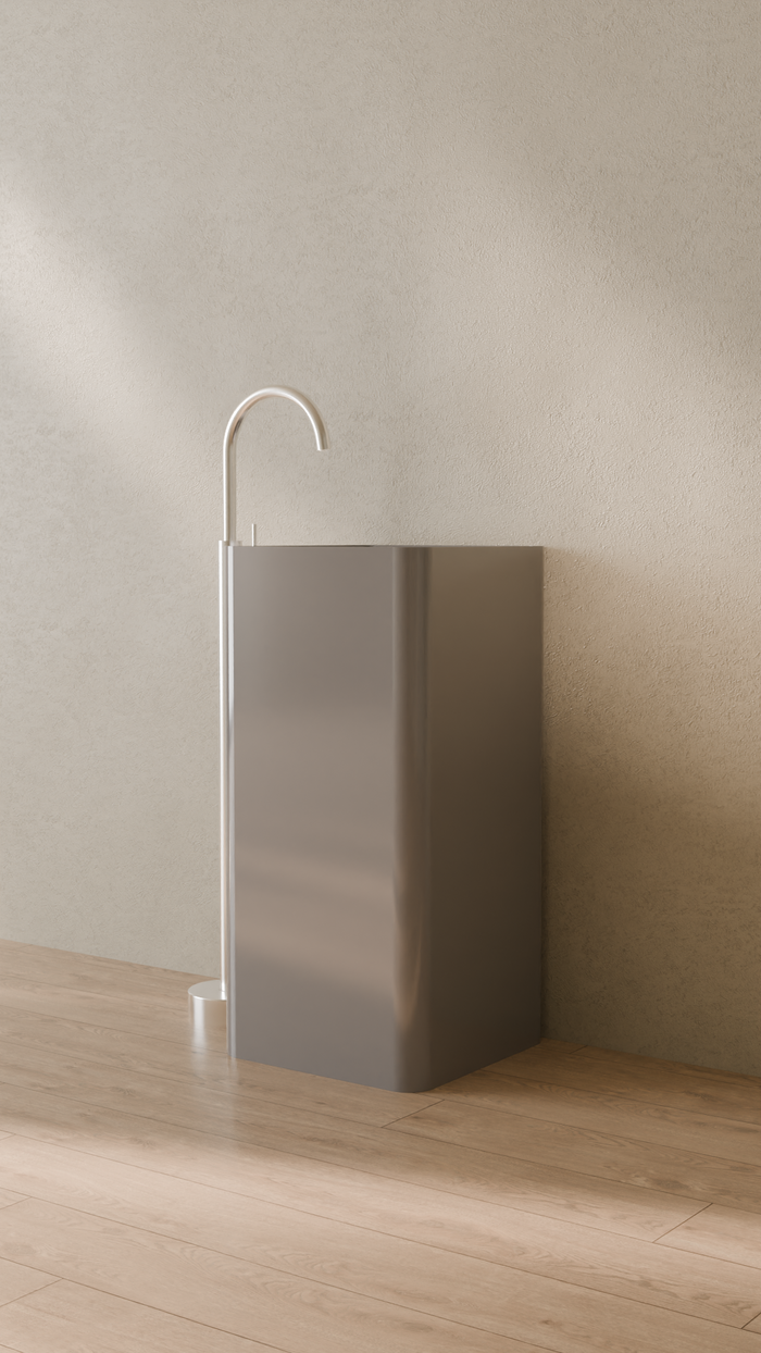 Badeloft details portrait 2026 | SB-01 | Grey | Sink_Glossy_Grey__Camera_Angle_3.png
