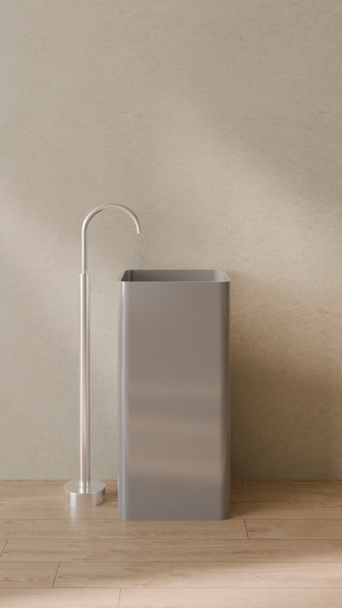 Badeloft details portrait 2026 | SB-01 | Grey | Sink_Glossy_Grey__Camera_Angle_1.png