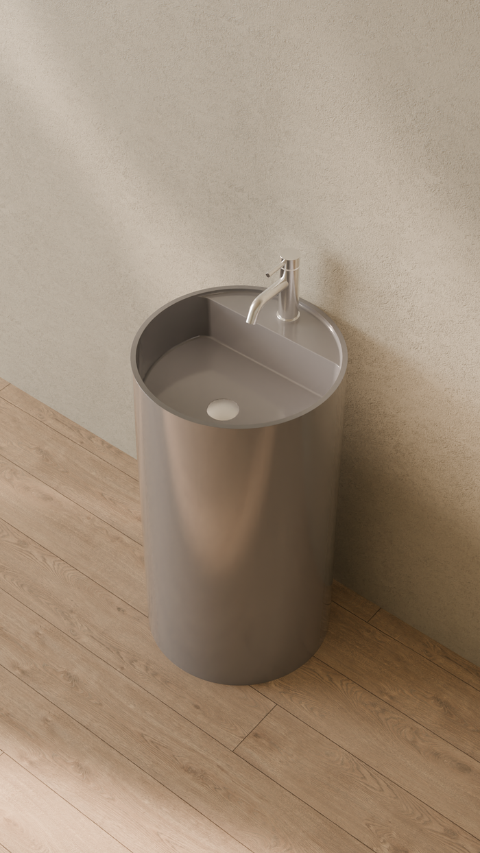 Badeloft details portrait 2026 | SB-03-A | Grey | Sink_Glossy_Grey__Camera_Angle_2.png
