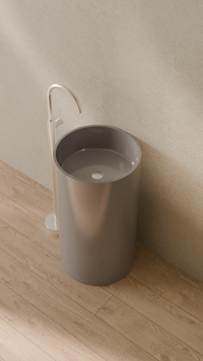 Badeloft details portrait 2026 | SB-03 | Grey | Sink_Glossy_Grey__Camera_Angle_2.png