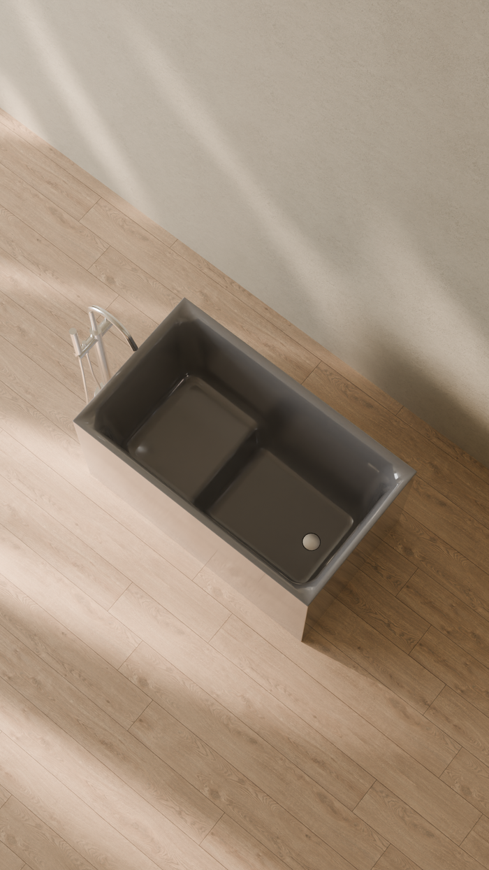 Badeloft details portrait 2026 | BW-06-S | Grey | Bathtub_Glossy_Grey__Camera_Angle_2.png
