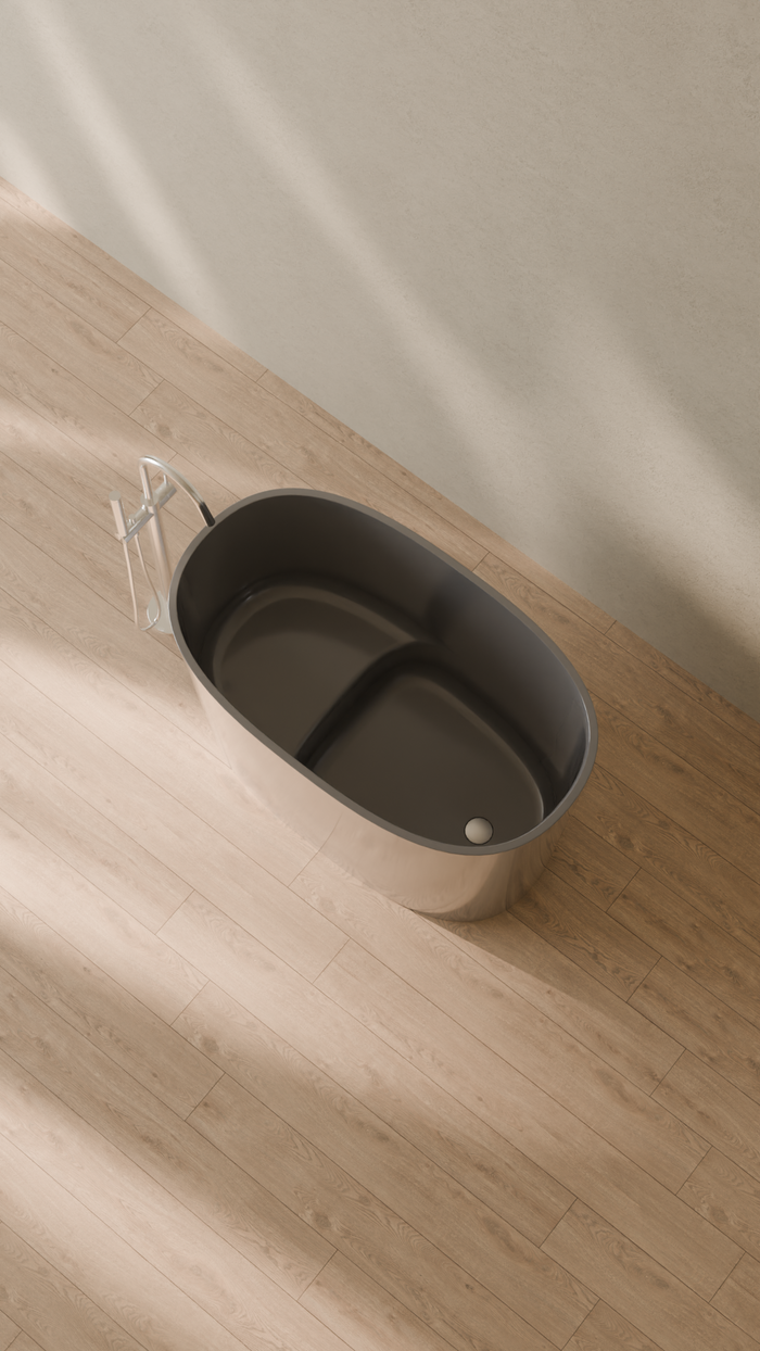 Badeloft details portrait 2026 | BW-08-S | Grey | Bathtub_Glossy_Grey__Camera_Angle_2.png