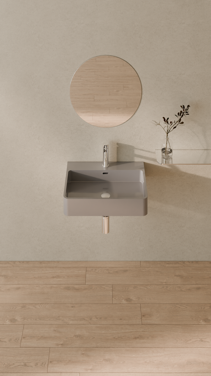 Badeloft details portrait 2026 | WT-01-M | Grey | Sink_Glossy_Grey__Camera_Angle_3.png