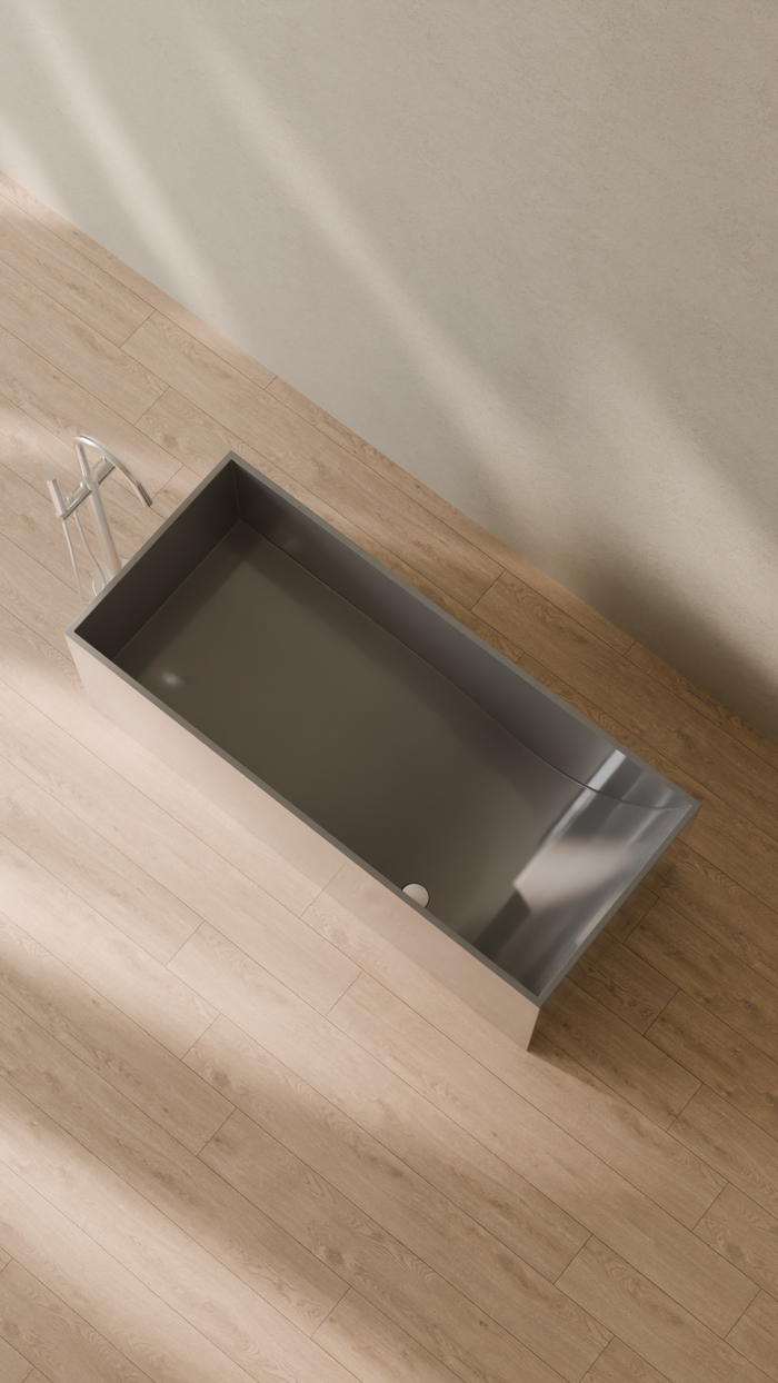 Badeloft details portrait 2026 | BW-06-L | Grey | Bathtub_Glossy_Grey__Camera_Angle_2.png