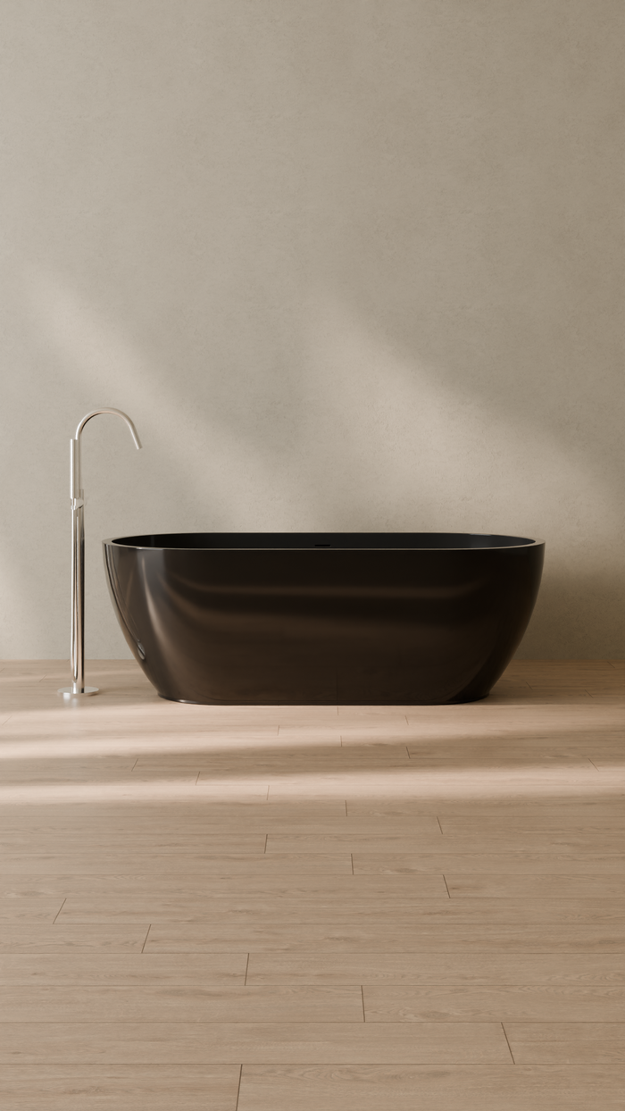Badeloft details portrait 2026 | BW-02-M | Black | Bathtub_Glossy_Black__Camera_Angle_1.png