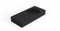 Badeloft WT-02-B matte black wall-mounted sink, angled product view on white background