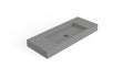 Badeloft WT-03 matte gray wall-mounted sink, angled product view on white background