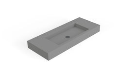 Badeloft WT-03 matte gray wall-mounted sink, angled product view on white background