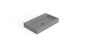 Badeloft WT-06-L matte gray wall-mounted sink, angled product view on white background