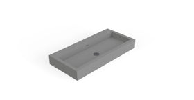 Badeloft WT-06-XL matte gray wall-mounted sink, angled product view on white background