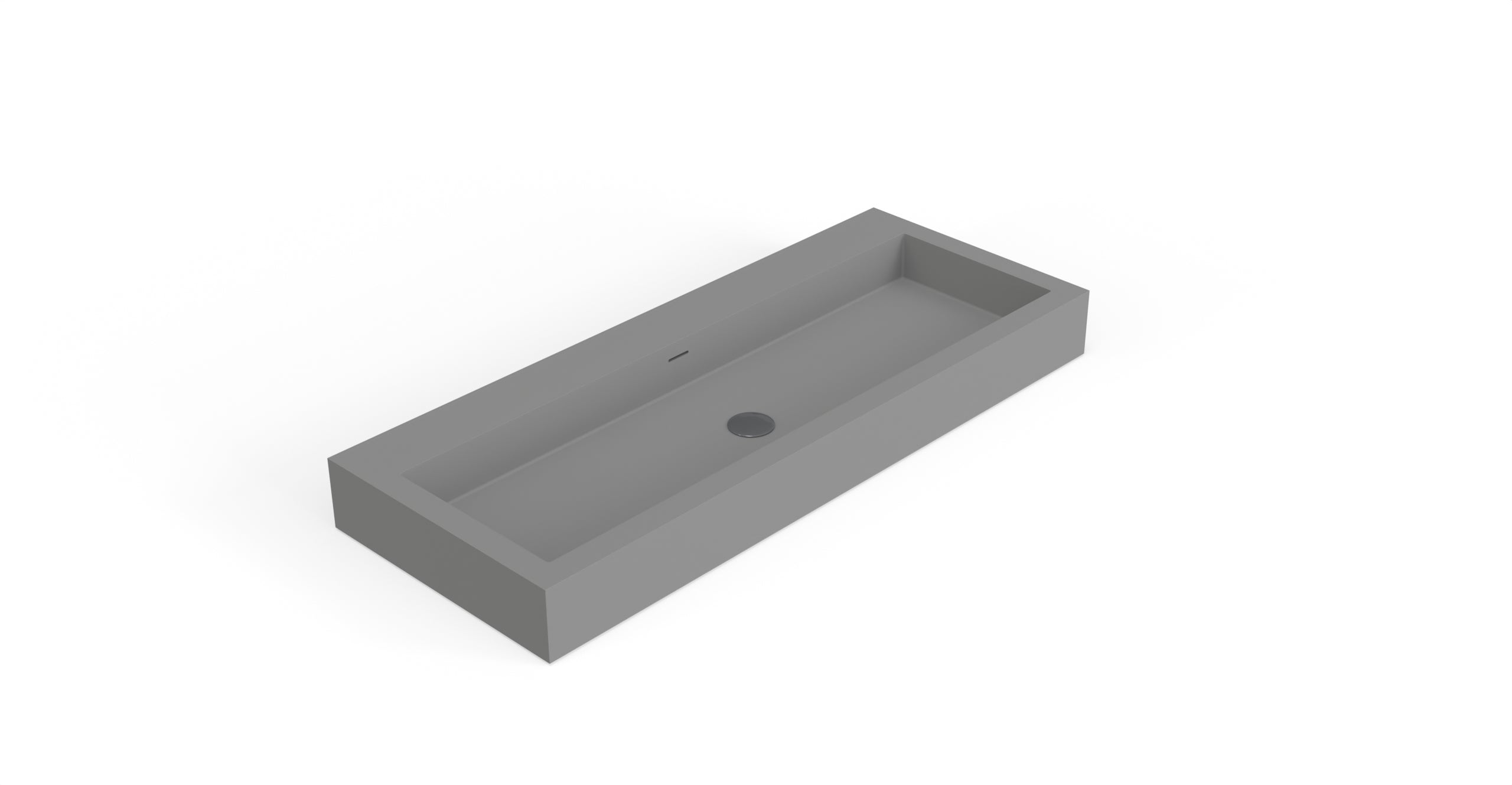 Badeloft WT-06-XXL matte gray wall-mounted sink, angled product view on white background