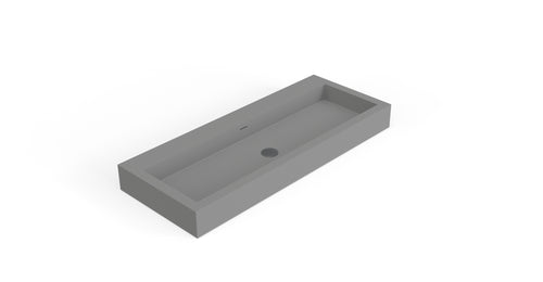 Badeloft WT-06-XXL matte gray wall-mounted sink, angled product view on white background