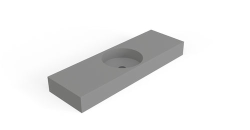 Badeloft WT-02-C gray wall-mounted sink, angled product view on white background