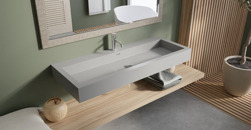 Badeloft WT-06-XXL gray wall-mounted sink, wall-mounted bathroom view 1
