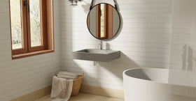 Badeloft WT-06-M matte gray wall-mounted sink, wall-mounted bathroom view 2