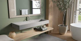 Badeloft WT-06-XXL matte gray wall-mounted sink, wall-mounted bathroom view 2