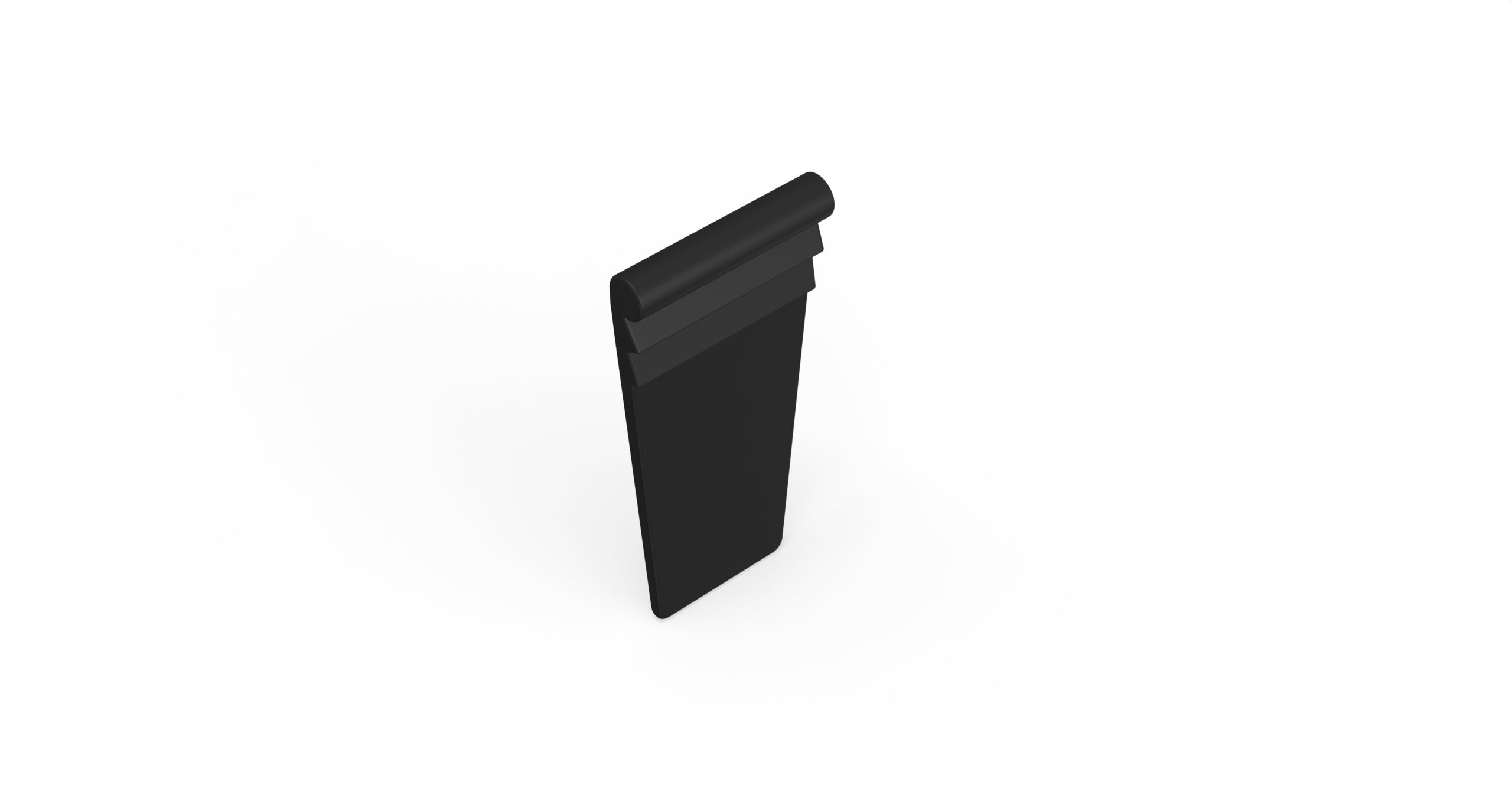 Badeloft BR-01 matte black bathtub backrest, axonometric view