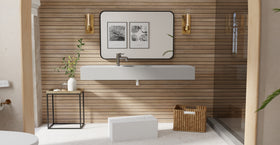 Badeloft WT-02-C matte gray wall-mounted sink, bathroom lifestyle view 5