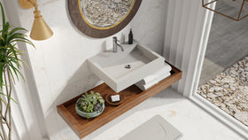 Badeloft WT-06-M matte gray wall-mounted sink, bathroom lifestyle view 6