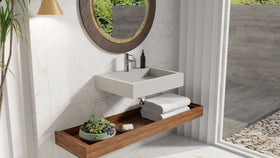 Badeloft WT-06-M matte gray wall-mounted sink, bathroom lifestyle view 8