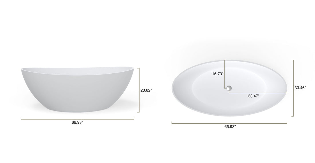 Freestanding Bathtub BW-03-L dimensional drawing