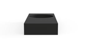 Badeloft WT-02-B matte black wall-mounted sink, side product view on white background