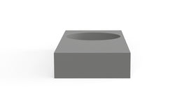 Badeloft WT-02-B matte gray wall-mounted sink, side product view on white background