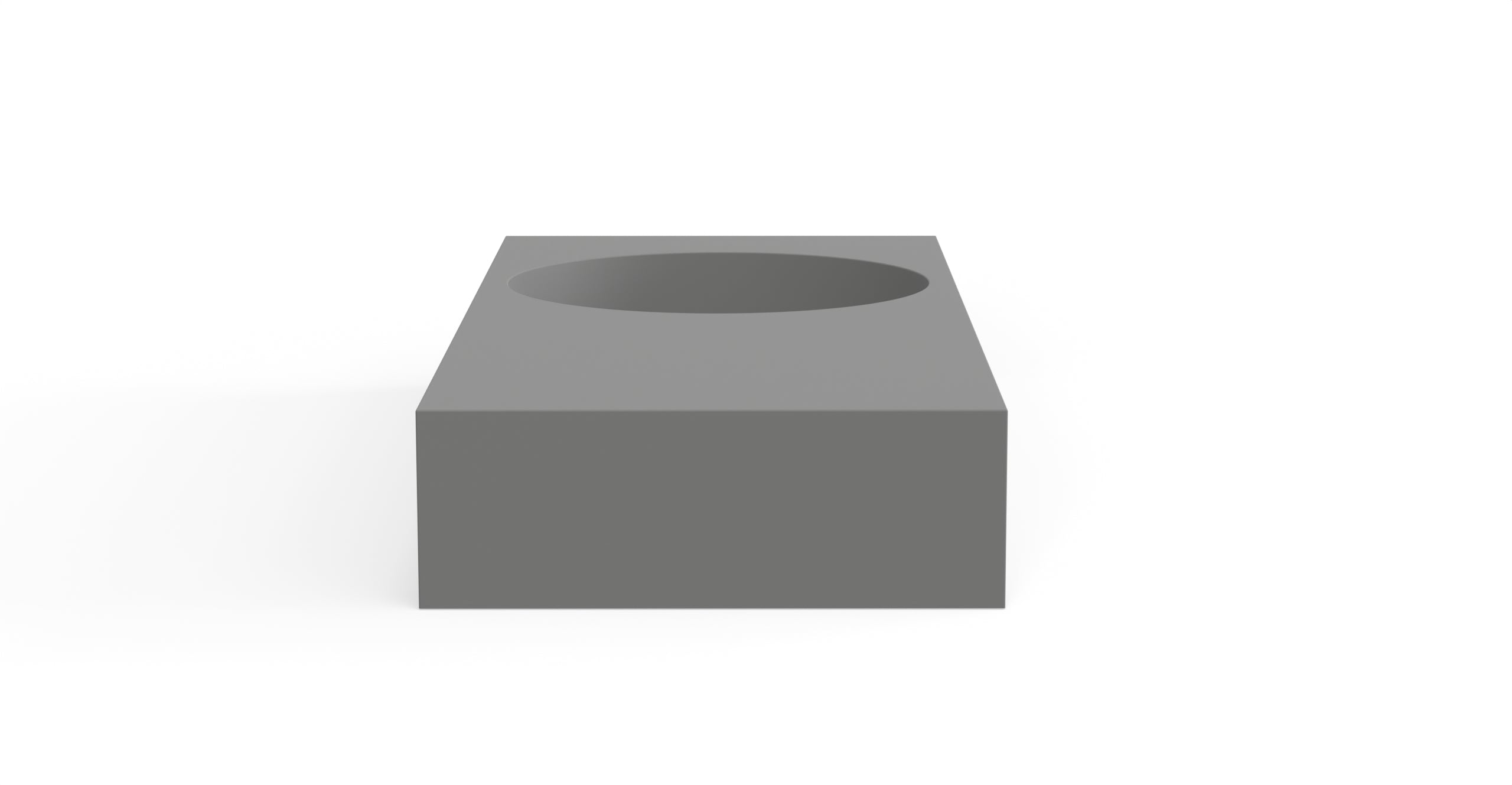 Badeloft WT-02-B matte gray wall-mounted sink, side product view on white background