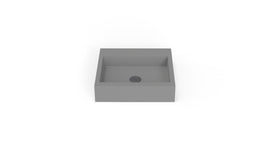Badeloft WT-06-S matte gray wall-mounted sink, side product view on white background