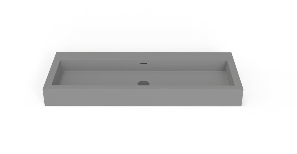 Badeloft WT-06-XXL matte gray wall-mounted sink, front product view on white background