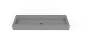 Badeloft WT-06-XXL matte gray wall-mounted sink, front product view on white background