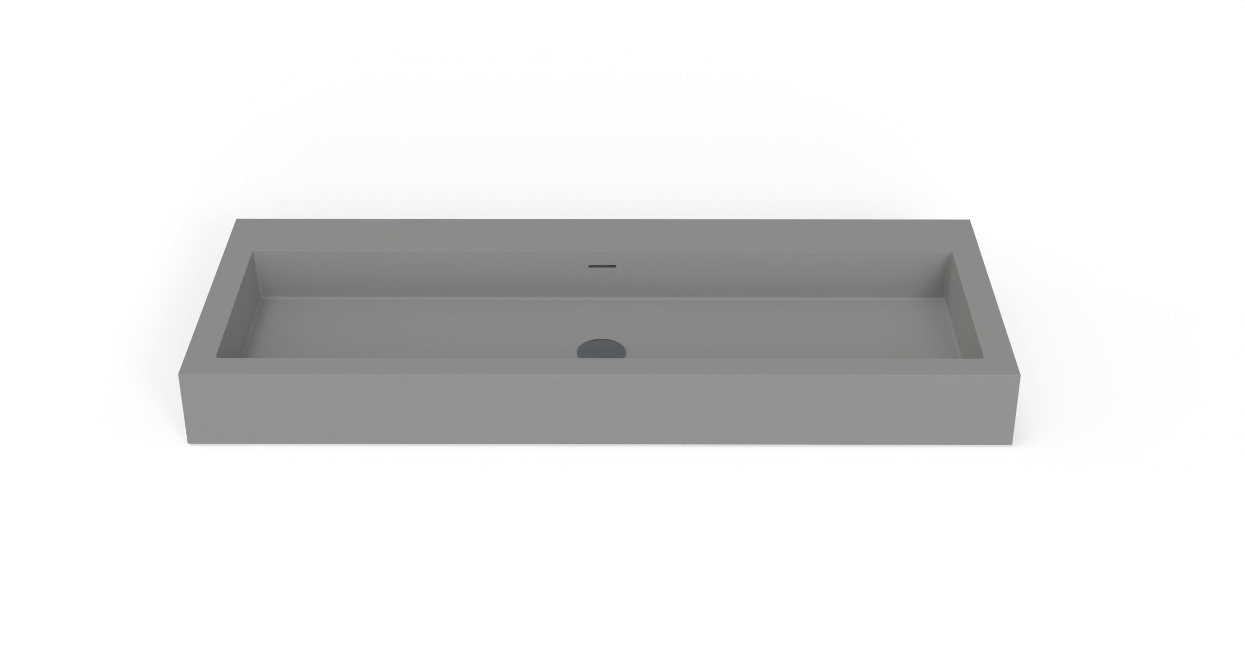 Badeloft WT-06-XXL matte gray wall-mounted sink, front product view on white background