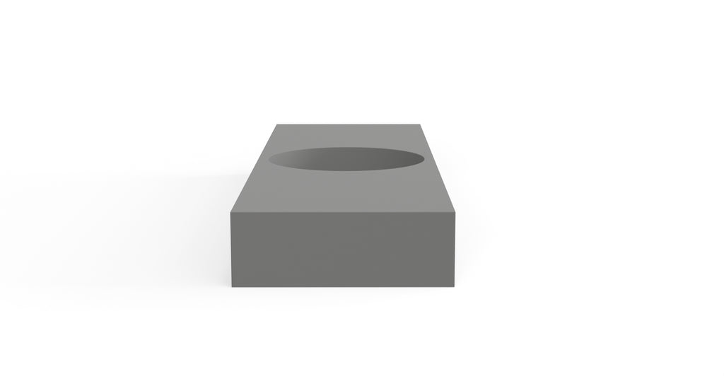 Badeloft WT-02-C matte gray wall-mounted sink, side product view on white background