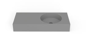 Badeloft WT-02-B matte gray wall-mounted sink, front product view on white background