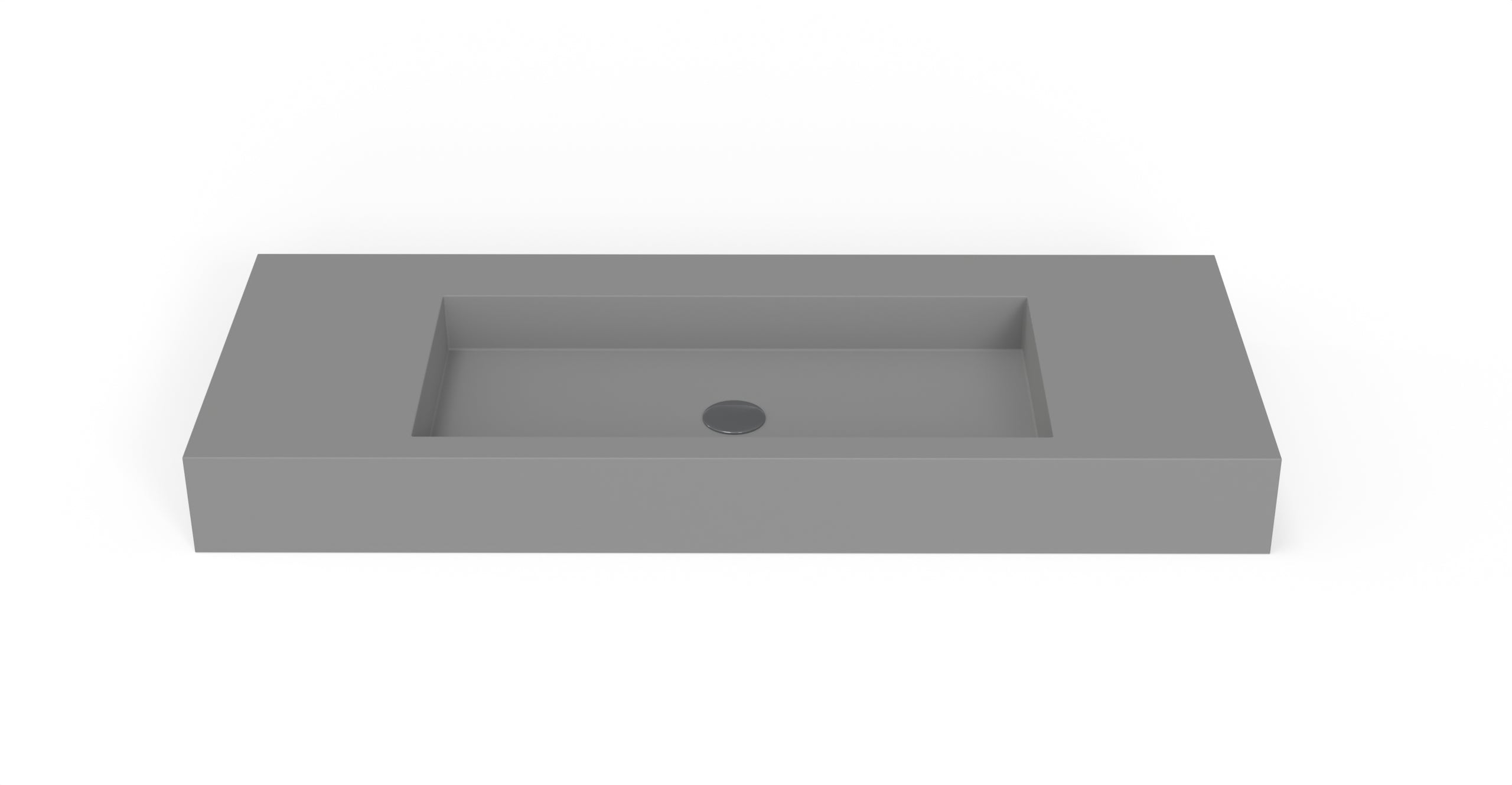 Badeloft WT-03 matte gray wall-mounted sink, front product view on white background