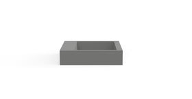Badeloft WT-06-S matte gray wall-mounted sink, front product view on white background